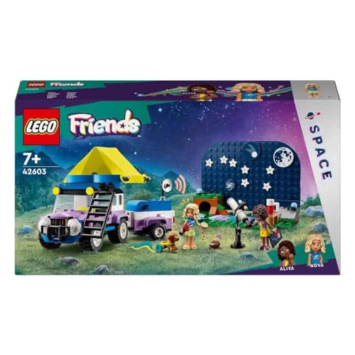 LEGO Friends stovyklavietė su mobilia žvaigždžių observatorija, konstruojama transporto priemonė vaikams, žaislas su 2 mini lėlėmis ir gyvūnų figūrėlėmis, dovanos idėja 7 metų vaikui, mergaitei ir berniukui, 42603 - Image 4