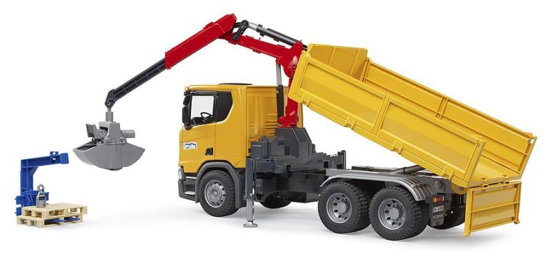 Bruder 03551 - Scania Super 560R Statybinis sunkvežimis su kranu ir 2 padėklais - 1:16 transporto priemonės, statybinė transporto priemonė, sunkvežimis su kranu, sunkvežimis, žaislas nuo 4 metų - Image 3