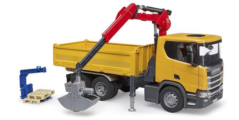 Bruder 03551 - Scania Super 560R Statybinis sunkvežimis su kranu ir 2 padėklais - 1:16 transporto priemonės, statybinė transporto priemonė, sunkvežimis su kranu, sunkvežimis, žaislas nuo 4 metų - Image 5