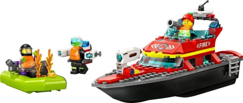 LEGO 60373 City Fireboat, Plūduriuoja ant vandens, Reaktyvinis maišelis, Motorinė valtis, 3 minifigūrėlės, Žaislai 5 metų ir vyresniems, Dovanos idėja - Image 5
