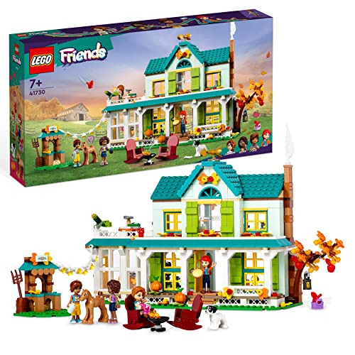 LEGO Friends Rudens namas, kūrybinis rinkinys, plytinis lėlių namelis su priedais ir žaisliniu arkliuku, žaislas mergaitėms ir berniukams, dovanos idėja 7 metų mergaitei, 41730