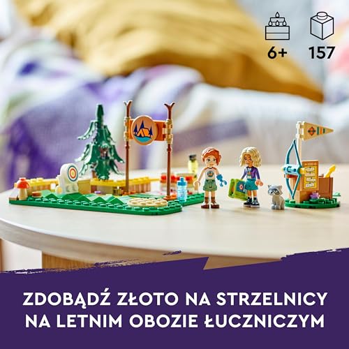 LEGO Friends vasaros šaudymo iš lanko stovyklos šaudykla, žaislas vaikams, 2 mini lėlės, meškėno figūrėlė, lankas ir strėlės bei lėlių priedai, dovanos 6 ir 6 metų vaikui, 42622 - Image 3