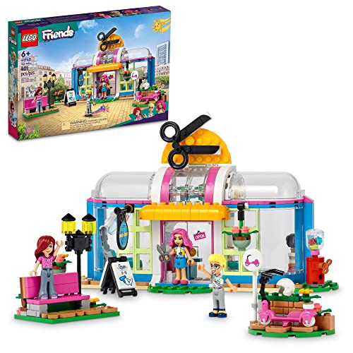 LEGO Friends žaislas 41743 Kirpyklos konstravimo žaislas su kašmyru ir Olly mini lėlėmis, Creative SPA žaislas su priedais, pramogos berniukams, mergaitėms ir vaikams nuo 6 metų amžiaus