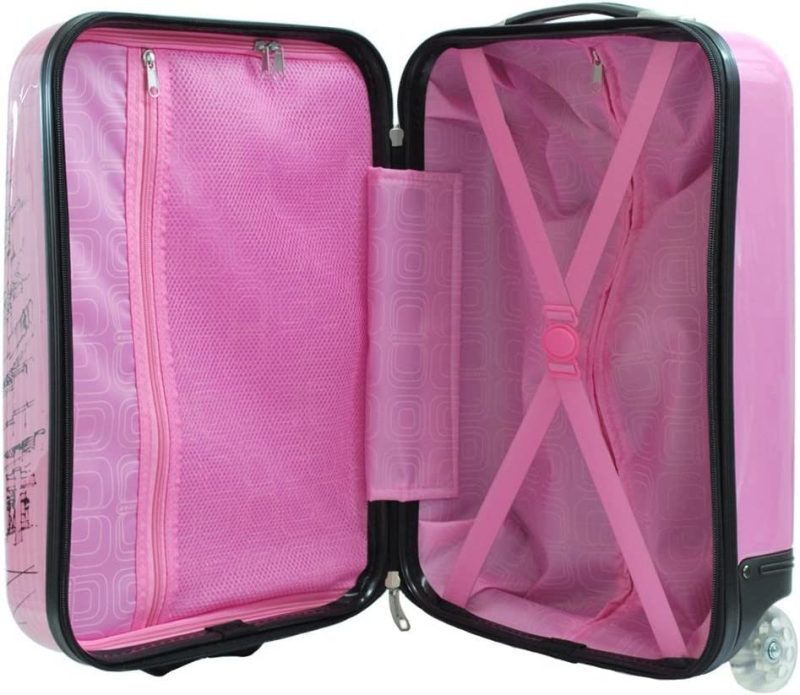 Rožinis lagaminas vaikams/mergaitei Love Paris 2031 ABS 50CM + staigmena dovana - Image 5