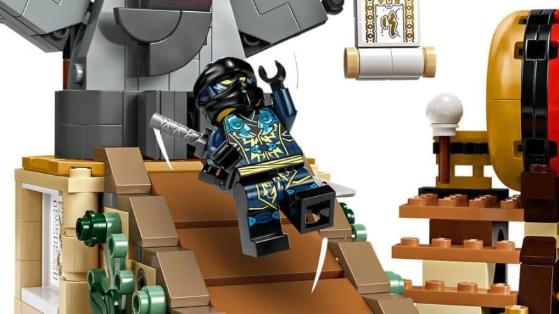 LEGO NINJAGO turnyro arena, konstruojamas žaislas 7 metų vaikams su 6 minifigūrėlėmis, įskaitant Jay ir Kai, „Drakonų kilimo“ gerbėjų mūšio rinkinys, dovana berniukui ir mergaitei, 71818 - Image 3