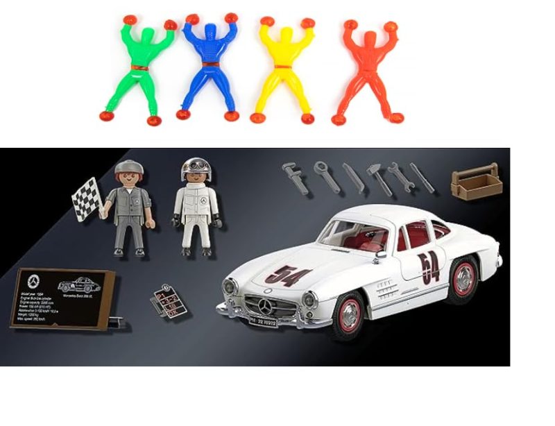 Linksmas mišinys: PLAYMOBIL 70922 Mercedes-Benz 300 SL, modelio automobilis suaugusiems ir žaislinis automobilis vaikams, 5-99 metų + 10 lipnių nindzių vyrams lipti ant sienos - Image 3