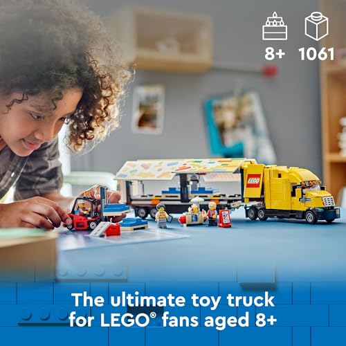 LEGO City Yellow Delivery Truck Toy - Semi Truck Building Toy for Boys & Girls, Ages 8+ Years - Gift for Birthdays - Pretend Play W/ 3 Minifigures - 60440 - Image 3