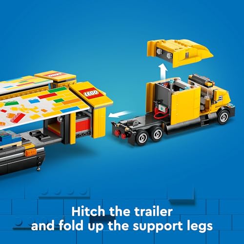 LEGO City Yellow Delivery Truck Toy - Semi Truck Building Toy for Boys & Girls, Ages 8+ Years - Gift for Birthdays - Pretend Play W/ 3 Minifigures - 60440 - Image 4