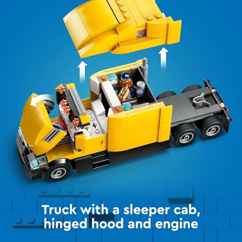 LEGO City Yellow Delivery Truck Toy - Semi Truck Building Toy for Boys & Girls, Ages 8+ Years - Gift for Birthdays - Pretend Play W/ 3 Minifigures - 60440 - Image 5
